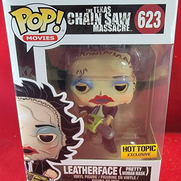 Leatherface (pretty woman mask)hot topic exclusive #623 (nib) with pop protector - Picture 2 of 7